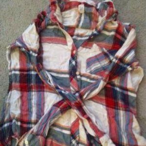 GAP Medium Pink, Blue, and White plaid shirt